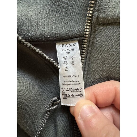 Spanx AirEssential Pullover Women Size XS Green Half Zip Sweatshirt Comfy Preppy - Picture 3 of 12